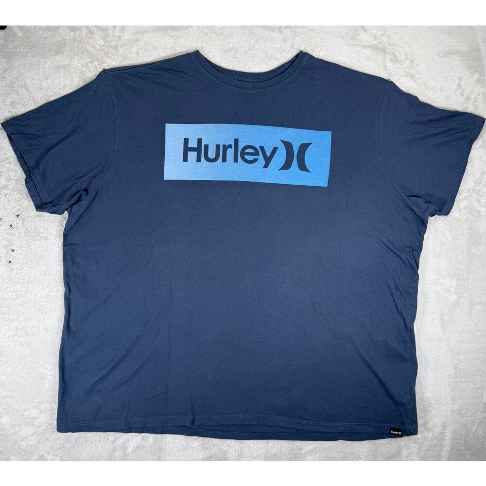 Hurley Logo T Shirt Men's 3XL Blue Short Sleeve Graphic Tee Cotton